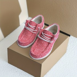 Girl's Solid Breathable Loafer Shoes, Comfy Non Slip Casual Sneakers