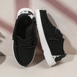 Girl's Trendy Loafer Shoes, Knit Breathable Casual Soft Sole Sneakers For Kids Outdoor Activities