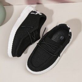 Girl's Trendy Loafer Shoes, Knit Breathable Casual Soft Sole Sneakers For Kids Outdoor Activities