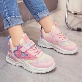 Casual Low Top Mesh Sneakers For Girls, Breathable Lightweight Anti Slip Sneakers For Outdoor Walking Running, Autumn