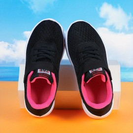 Boys Girls Knitted Hook And Loop Comfy Casual Shoes, Breathable Non-Slip Sneakers, Kid's Footwear