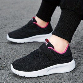 Boys Girls Knitted Hook And Loop Comfy Casual Shoes, Breathable Non-Slip Sneakers, Kid's Footwear