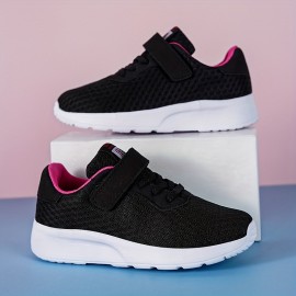 Boys Girls Knitted Hook And Loop Comfy Casual Shoes, Breathable Non-Slip Sneakers, Kid's Footwear