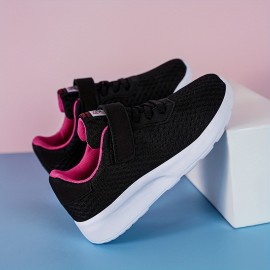 Boys Girls Knitted Hook And Loop Comfy Casual Shoes, Breathable Non-Slip Sneakers, Kid's Footwear