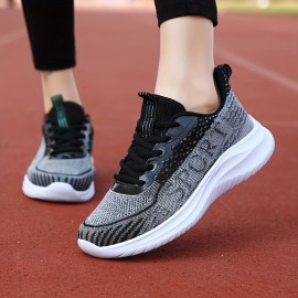 Casual Breathable Mesh Sneakers For Girls Teenager, Comfortable Anti Slip Lace Up Low Top Sneakers For Outdoor Running Walking Hiking, All Seasons