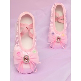 Girl's Trendy Breathable Soft Sole Ballet Dance Shoes With Bowknot, Comfy Non Slip Casual Shoes For Kids Better Performance!