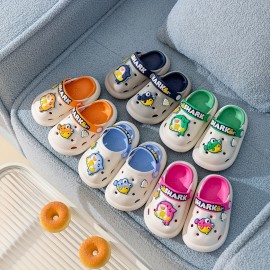 Unisex Kid's Breathable Hollow Out Clogs With Adorable Charms, Arch Support Soft Sole Casual Slippers For Boy's & Girl's Outdoor Activities