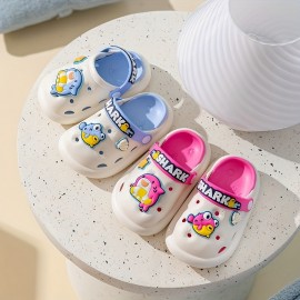 Unisex Kid's Breathable Hollow Out Clogs With Adorable Charms, Arch Support Soft Sole Casual Slippers For Boy's & Girl's Outdoor Activities