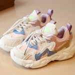 Girl's Vintage Old School Style Chunky Shoes, Comfy Non Slip Breathable Casual Soft Sole Sneakers For Outdoor Activities