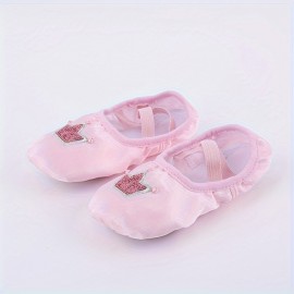 Elegant Solid Color Slip On Ballet Shoes For Girls, Anti Slip Soft Sole Dancing Shoes For Practice Performance, Spring