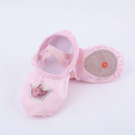 Elegant Solid Color Slip On Ballet Shoes For Girls, Anti Slip Soft Sole Dancing Shoes For Practice Performance, Spring