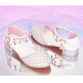 Trendy Elegant Rhinestone High Heel Shoes For Girls, Lightweight Breathable Non Slip Dress Shoes For Performance Party, Spring And Autumn