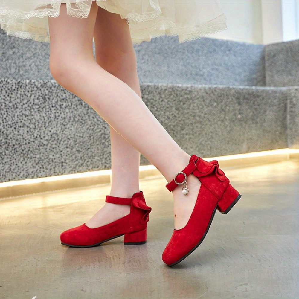 Elegant Solid Color High Heel Shoes For Girls, Lightweight Non Slip Dress Shoes For Performance Party, Spring And Autumn