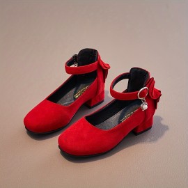 Elegant Solid Color High Heel Shoes For Girls, Lightweight Non Slip Dress Shoes For Performance Party, Spring And Autumn