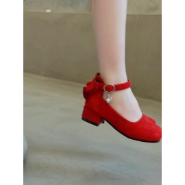 Elegant Solid Color High Heel Shoes For Girls, Lightweight Non Slip Dress Shoes For Performance Party, Spring And Autumn