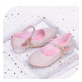 Trendy Elegant Shiny High Heel Shoes For Girls, Lightweight Non Slip Soft Bottom Dress Shoes For Performance Party, All Seasons