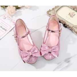 Girl's Low Heel Shoes, Bow Decoration Princess Dress Shoes For Party, Spring And Summer