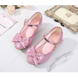 Girl's Low Heel Shoes, Bow Decoration Princess Dress Shoes For Party, Spring And Summer