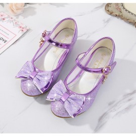 Girl's Low Heel Shoes, Bow Decoration Princess Dress Shoes For Party, Spring And Summer