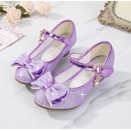 Girl's Low Heel Shoes, Bow Decoration Princess Dress Shoes For Party, Spring And Summer