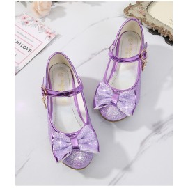 Girl's Low Heel Shoes, Bow Decoration Princess Dress Shoes For Party, Spring And Summer