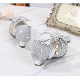 Girl's Low Heel Shoes, Bow Decoration Princess Dress Shoes For Party, Spring And Summer