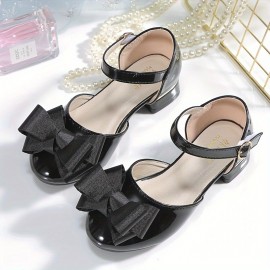 Trendy Elegant Bowknot High Heel Shoes For Girls, Lightweight Non Slip Soft Bottom Dress Shoes For Performance Party, Fall