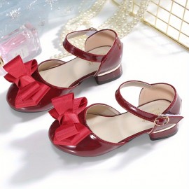 Trendy Elegant Bowknot High Heel Shoes For Girls, Lightweight Non Slip Soft Bottom Dress Shoes For Performance Party, Fall