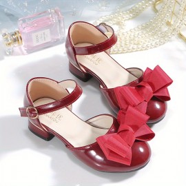 Trendy Elegant Bowknot High Heel Shoes For Girls, Lightweight Non Slip Soft Bottom Dress Shoes For Performance Party, Fall