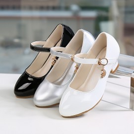 Trendy Elegant Solid Color High Heel Shoes For Girls, Lightweight Non Slip Soft Bottom Dress Shoes For Performance Party, All Seasons