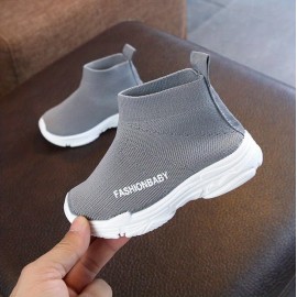 Breathable Fabric Ankle High Boots For Girls, Casual Non Slip Platform Shoes For Spring And Autumn