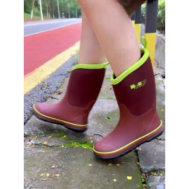 Simple And Versatile Rain Boots For Boys And Girls, Outdoor Waterproof And Breathable High Boots, Wading Shoes Along The River.