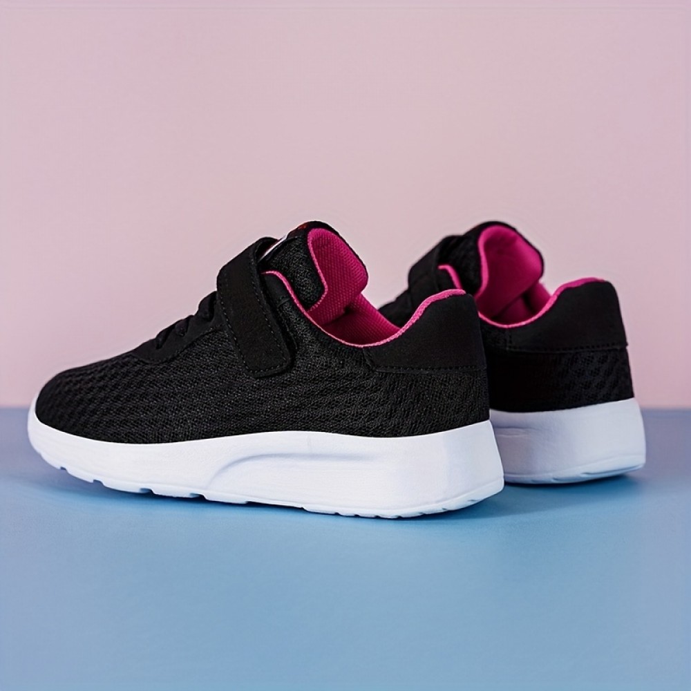 Boys Girls Knitted Hook And Loop Comfy Casual Shoes, Breathable Non-Slip Sneakers, Kid's Footwear