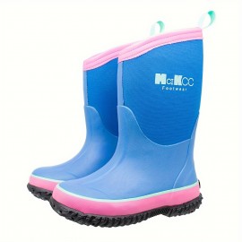 Simple And Versatile Rain Boots For Boys And Girls, Outdoor Waterproof And Breathable High Boots, Wading Shoes Along The River.