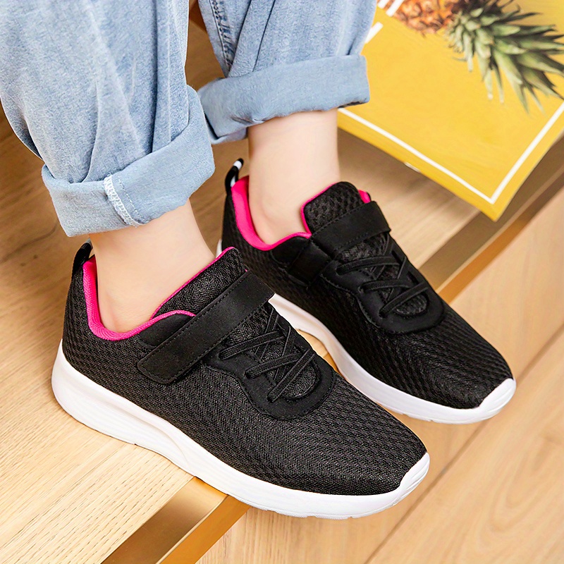 girls lace free breathable mesh sneakers no tie mesh shoes for outdoor hiking walking trekking details 8