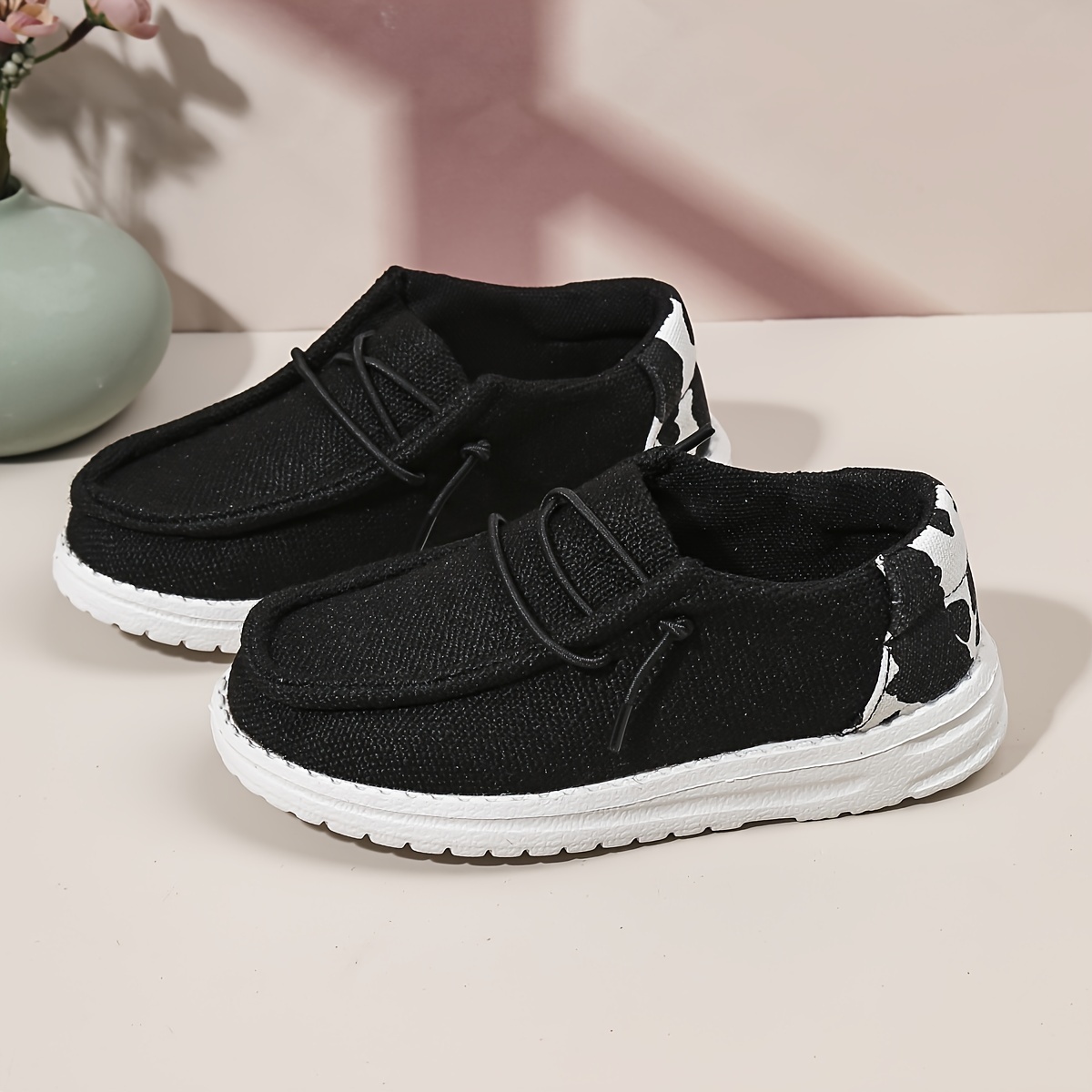 girls trendy loafer shoes knit breathable casual soft sole sneakers for kids outdoor activities details 0