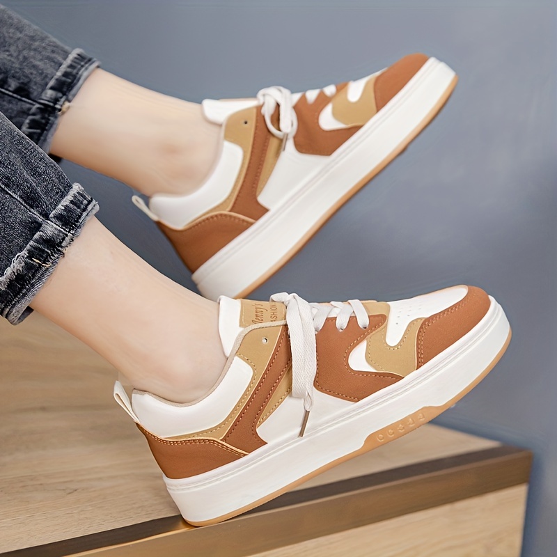 girls trendy lace up skate shoes casual outdoor   platform walking shoes details 7