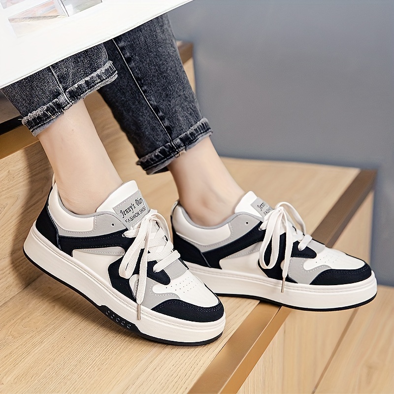 girls trendy lace up skate shoes casual outdoor   platform walking shoes details 8