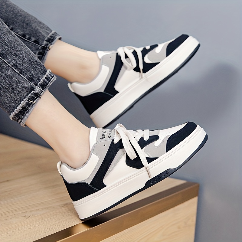 girls trendy lace up skate shoes casual outdoor   platform walking shoes details 9