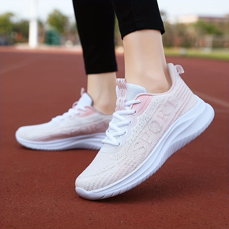 casual breathable mesh sneakers for girls teenager comfortable anti slip lace up low top sneakers for outdoor running walking hiking   details 5