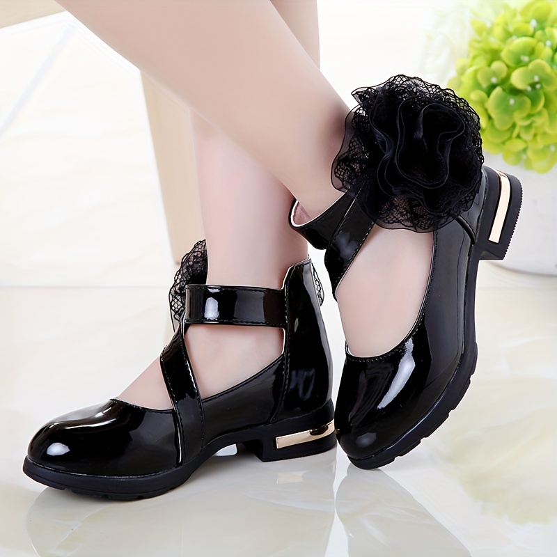 girls trendy solid low heel dance shoes comfy non slip casual shoes for outdoor activities details 2