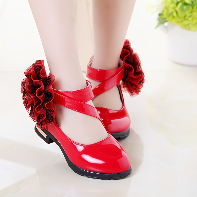 girls trendy solid low heel dance shoes comfy non slip casual shoes for outdoor activities details 4