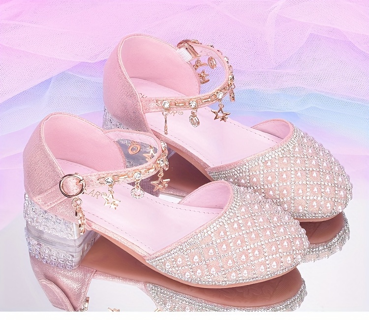 trendy elegant rhinestone high heel shoes for girls lightweight breathable non slip dress shoes for performance party spring and autumn details 7