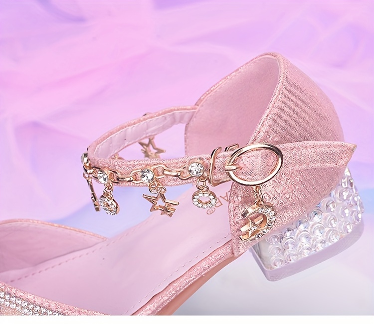 trendy elegant rhinestone high heel shoes for girls lightweight breathable non slip dress shoes for performance party spring and autumn details 10