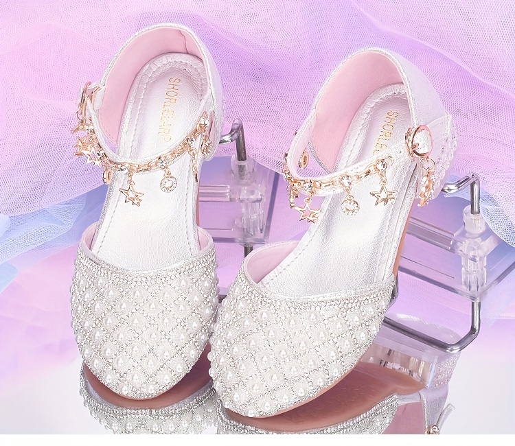 trendy elegant rhinestone high heel shoes for girls lightweight breathable non slip dress shoes for performance party spring and autumn details 12