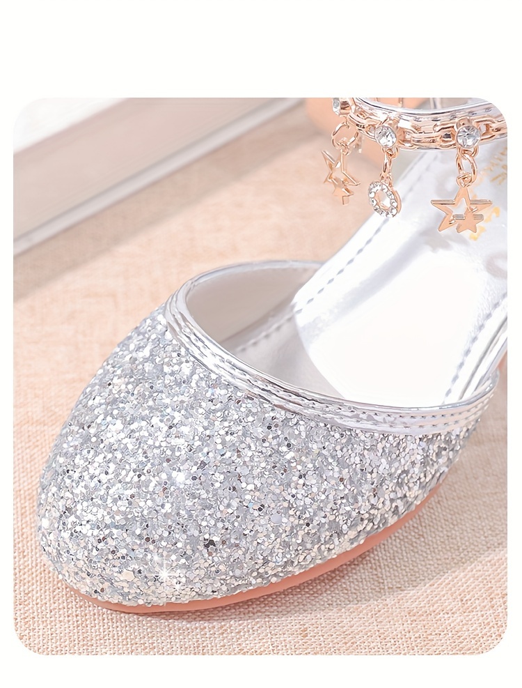 trendy cute   sequin high heel shoes for girls breathable non slip wear resistant dress shoes for party wedding performance   details 1