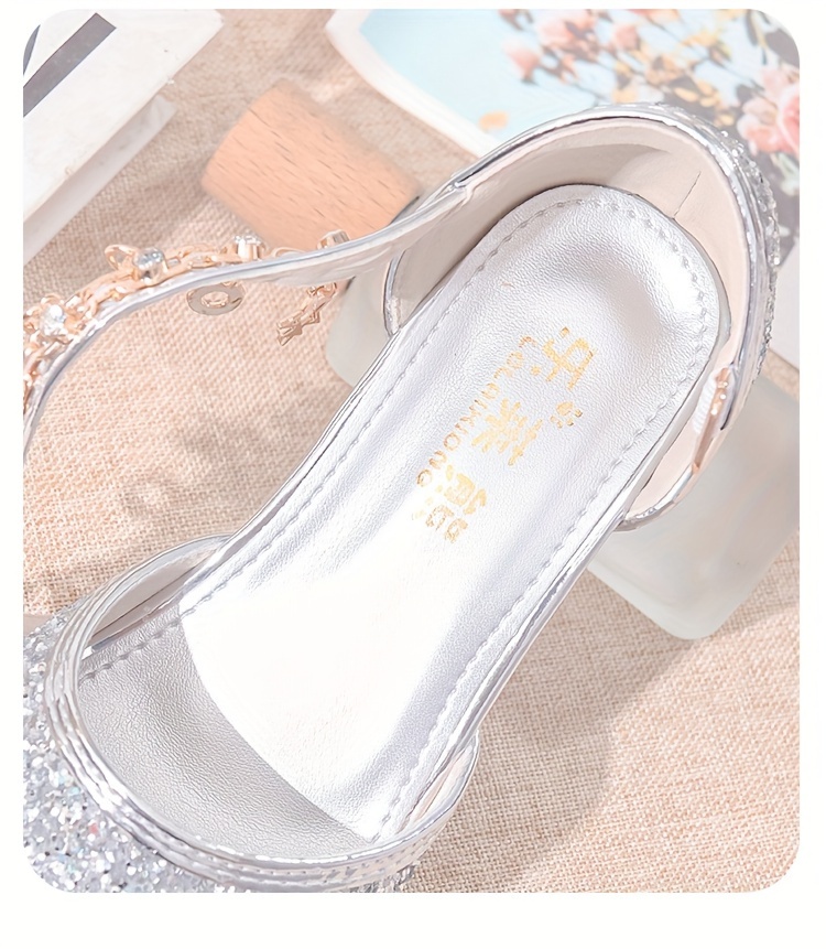 trendy cute   sequin high heel shoes for girls breathable non slip wear resistant dress shoes for party wedding performance   details 3