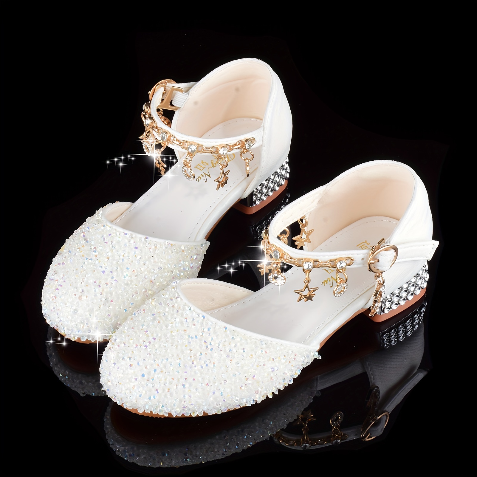 trendy elegant sequin high heel shoes for girls lightweight non slip soft bottom dress shoes for performance party   details 0