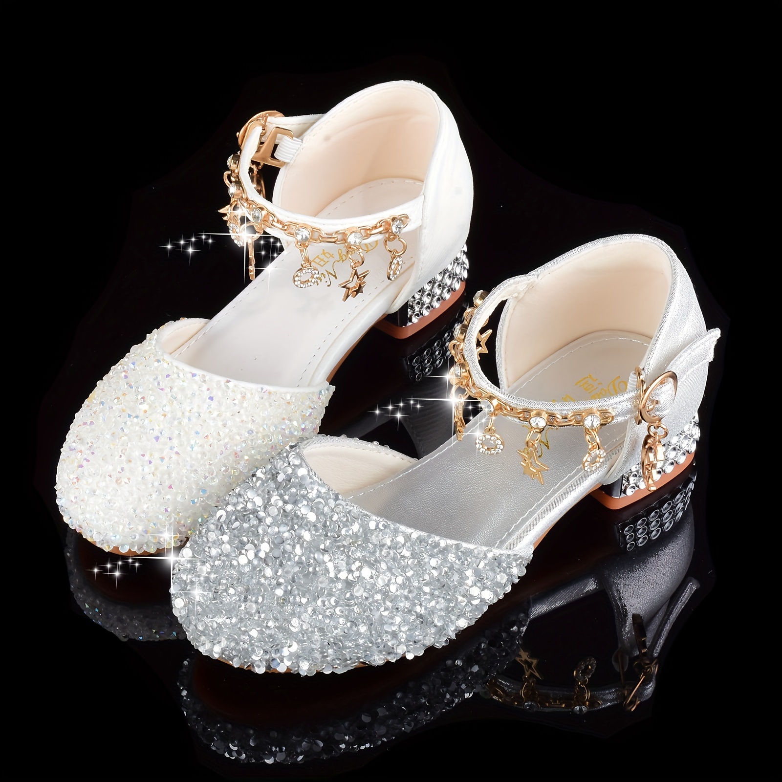 trendy elegant sequin high heel shoes for girls lightweight non slip soft bottom dress shoes for performance party   details 2