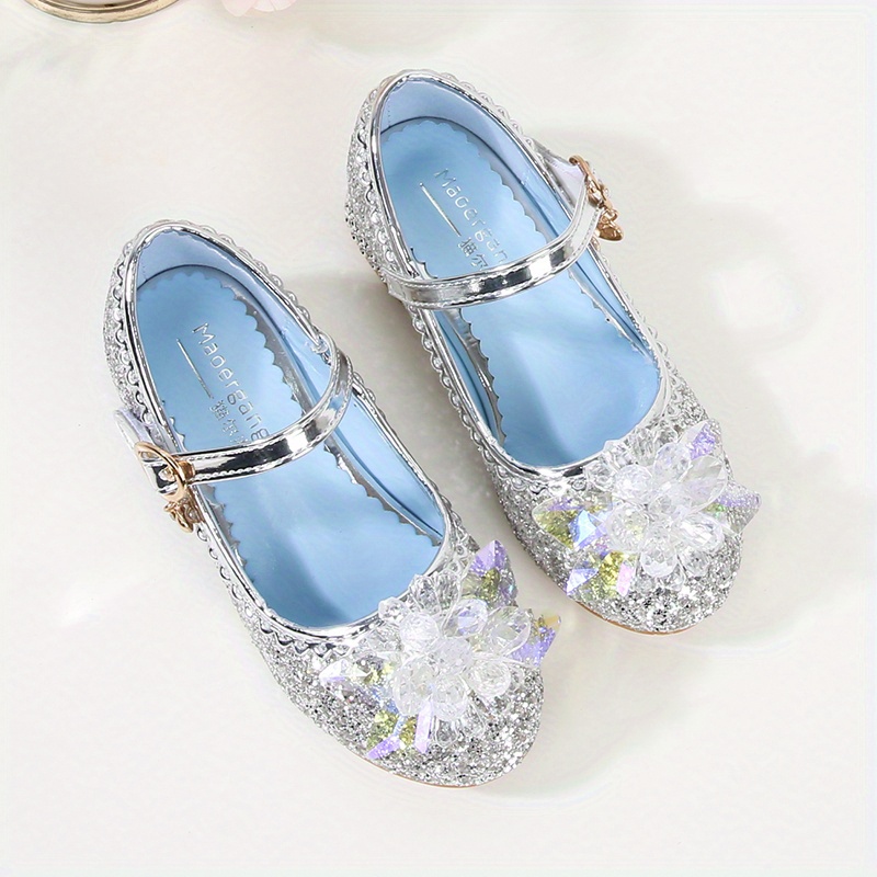 girls trendy glitter sequin high heels princess shoes with   decor childrens lightweight non slip wedding party dress shoes details 11